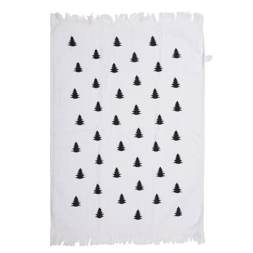 Prosop de maini si fata bumbac alb negru Braduti 40x66 cm