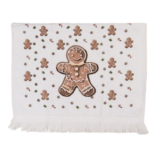 Prosop maini fata bumbac alb maro Turta Dulce 40x66 cm