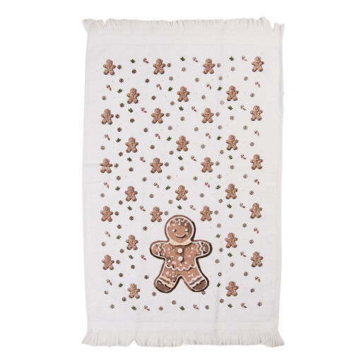 Prosop maini fata bumbac alb maro Turta Dulce 40x66 cm