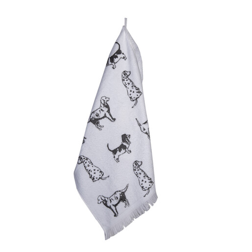 Prosop de maini si fata bumbac alb gri Catelusi 40x66 cm