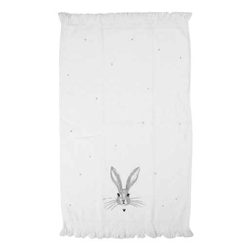 Prosop maini si fata bumbac alb gri Iepuras 40x66 cm