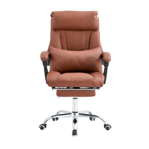 Scaun birou suport picioare piele ecologica maro Darton 64x67x104-114 cm