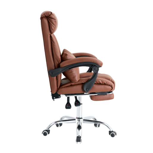 Scaun birou suport picioare piele ecologica maro Darton 64x67x104-114 cm