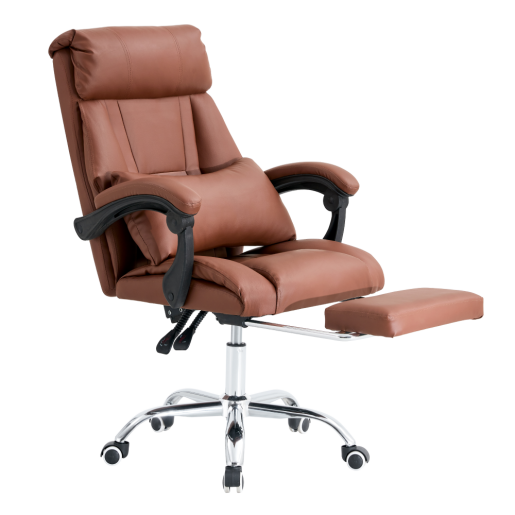 Scaun birou suport picioare piele ecologica maro Darton 64x67x104-114 cm
