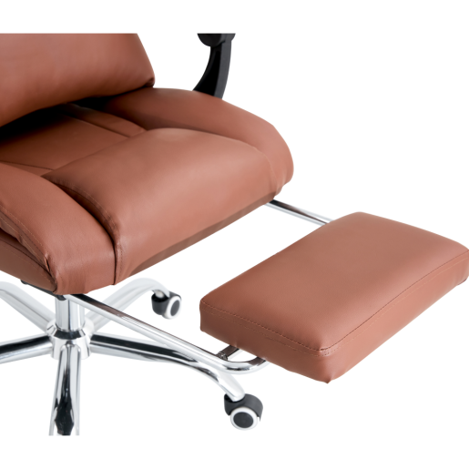Scaun birou suport picioare piele ecologica maro Darton 64x67x104-114 cm