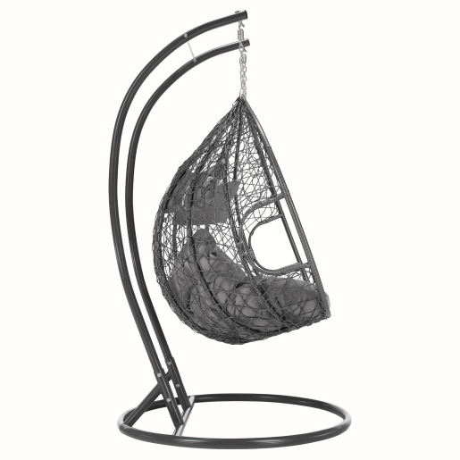 Fotoliu suspendabil ratan sintetic gri Dalvea 133x117x195 cm