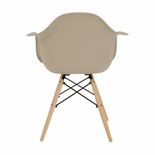 Scaun plastic bej picioare fag Damen 62x58x81 cm