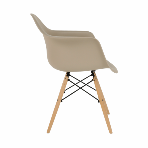Scaun plastic bej picioare fag Damen 62x58x81 cm