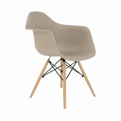 Scaun plastic bej picioare fag Damen 62x58x81 cm