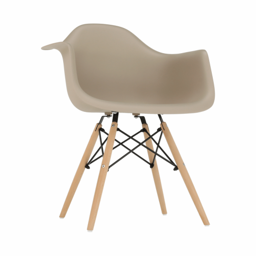 Scaun plastic bej picioare fag Damen 62x58x81 cm
