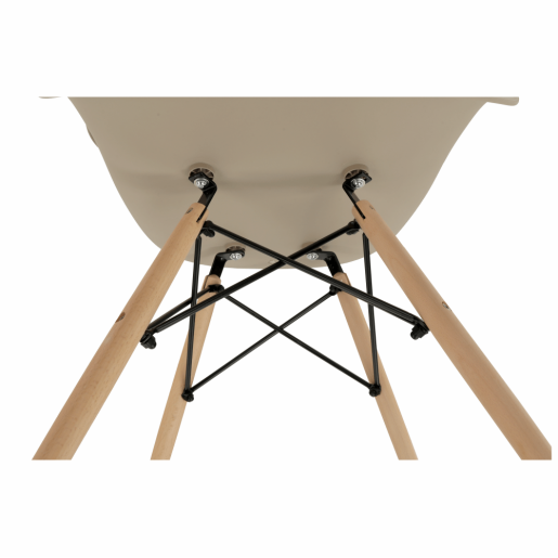 Scaun plastic bej picioare fag Damen 62x58x81 cm