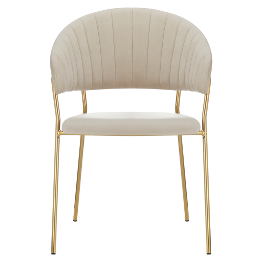 Fotoliu de design catifea bej crom auriu Dasmin 58x53x81.5 cm