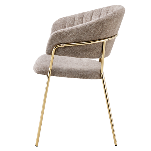 Fotoliu de design textil maro crom auriu Dasmin 58x53x81,5 cm