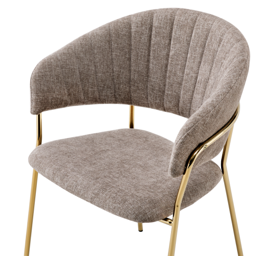 Fotoliu de design textil maro crom auriu Dasmin 58x53x81,5 cm