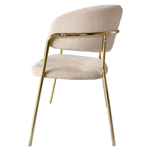 Fotoliu de design catifea bej metal auriu Dasmin 57x53x76 cm
