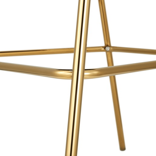 Scaun bar catifea bej crom auriu Dasmin 55x58x107 cm