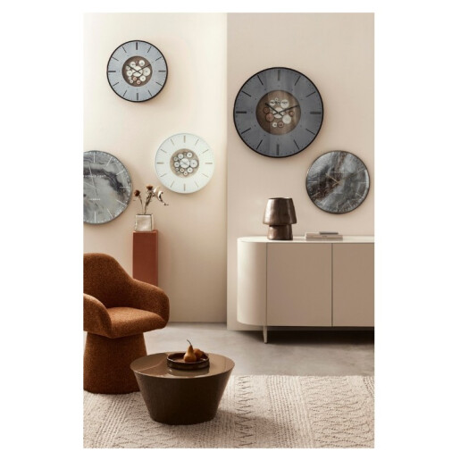 Ceas perete alb natur Industry Ø53x6h