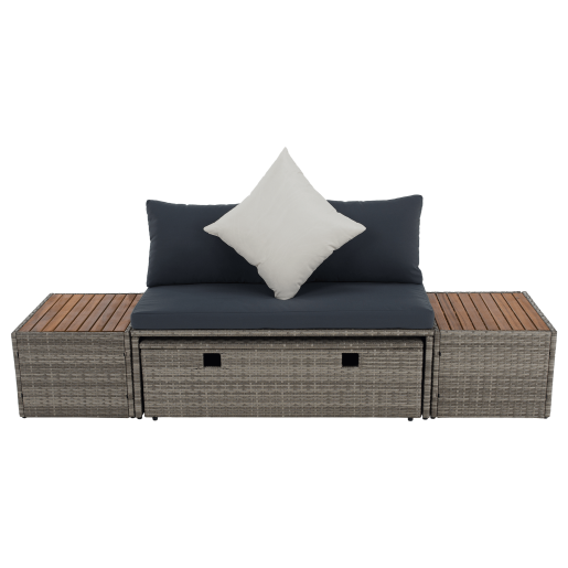 Set mobilier gradina ratan sintetic textil Debra 113x62,5x72 cm, 44x45,5x36 cm