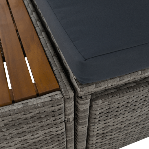 Set mobilier gradina ratan sintetic textil Debra 113x62,5x72 cm, 44x45,5x36 cm