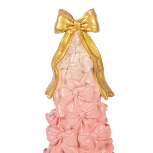 Decoratiune Tort polirasina roz aurie Ø 12x29 cm