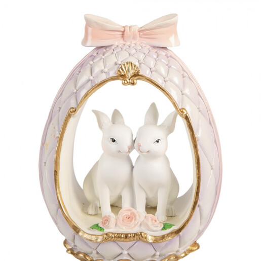 Decoratiune Paste Iepuras polirasina multicolora 17x12x31 cm