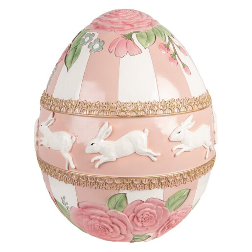 Ou decorativ Paste polirasina multicolora Ø 38x46 cm