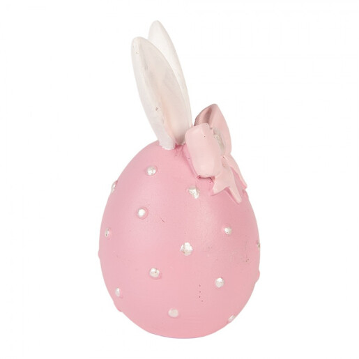 Ou decorativ Paste polirasina roz Ø 6x12 cm