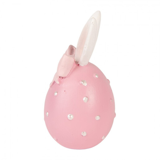 Ou decorativ Paste polirasina roz Ø 6x12 cm