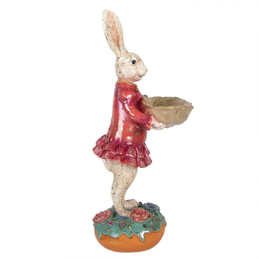 Figurina Iepurasi polirasina multicolora 11x14x30 cm