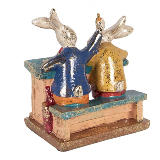 Figurina Iepurasi Paste polirasina multicolora 11x7x11 cm