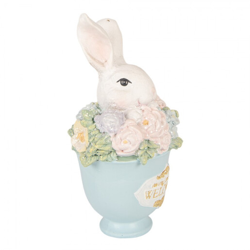 Decoratiune Paste Iepuras polirasina multicolora 11x9x16 cm