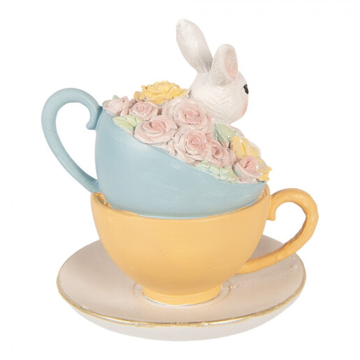 Decoratiune Paste Iepuras polirasina multicolora 13x14x15 cm