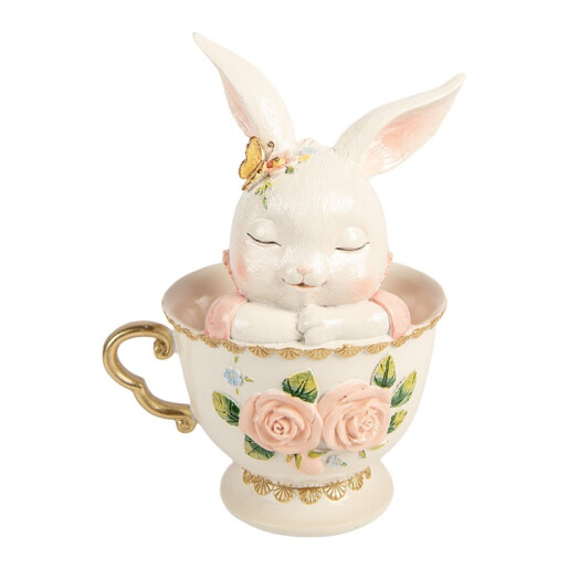 Decoratiune Paste Iepuras polirasina multicolora 16x13x22 cm