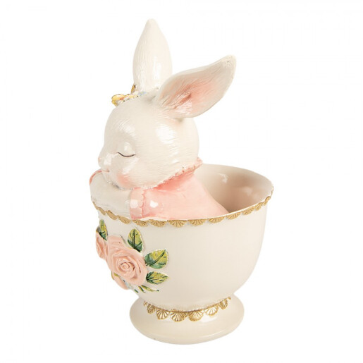 Decoratiune Paste Iepuras polirasina multicolora 16x13x22 cm