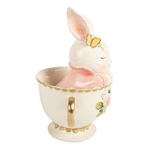 Decoratiune Paste Iepuras polirasina multicolora 16x13x22 cm