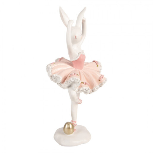 Figurina Iepuras Paste Balerina polirasina multicolora 16x16x35 cm