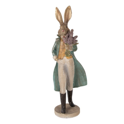 Figurina Iepuras Paste Baiat polirasina 17x15x53 cm