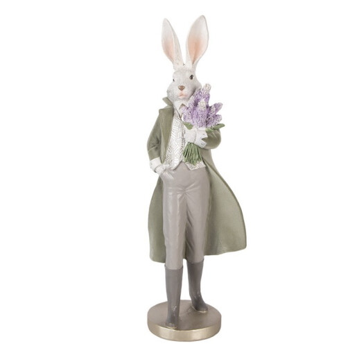 Figurina Iepuras Paste Baiat polirasina multicolora 17x15x53 cm