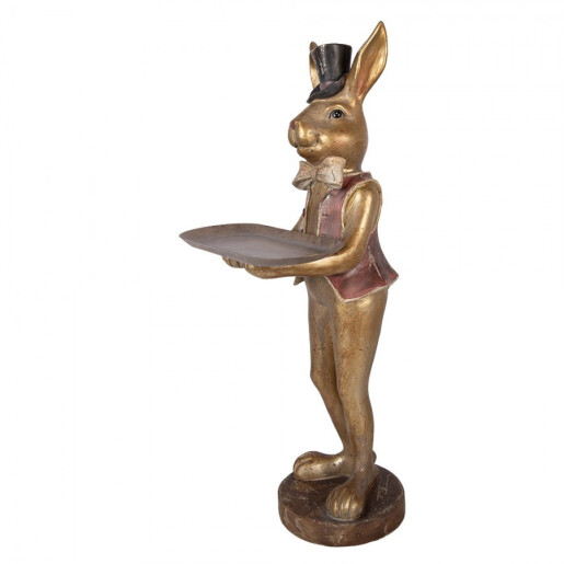 Figurina Iepuras Paste Baietel polirasina multicolora 19x15x52 cm