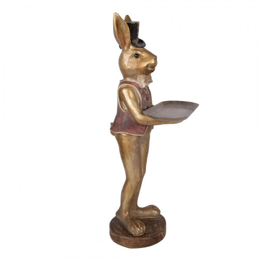 Figurina Iepuras Paste Baietel polirasina multicolora 19x15x52 cm