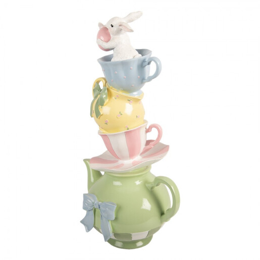 Figurina Iepuras Paste polirasina multicolora 25x19x45 cm