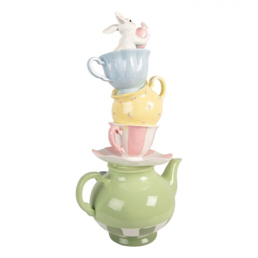 Figurina Iepuras Paste polirasina multicolora 25x19x45 cm