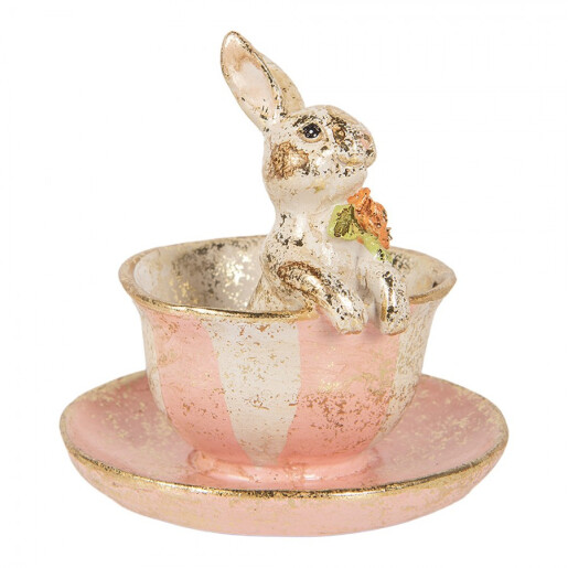 Decoratiune Paste Iepuras polirasina multicolora Ø 12x12 cm