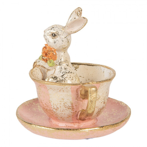 Decoratiune Paste Iepuras polirasina multicolora Ø 12x12 cm