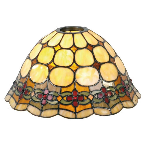 Abajur veioza din sticla si polirasina Tiffany Ø 25 x 15 cm h