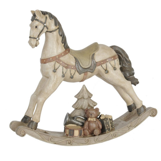 Figurina Calut pe balansoar din polirasina maro 30x8x27 cm