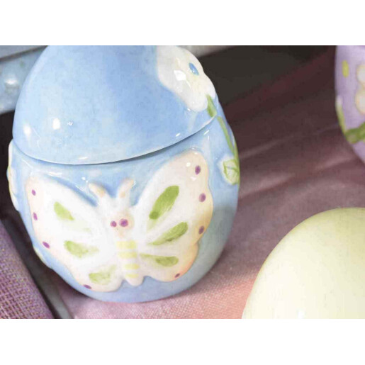 Set 4 oua decorative din ceramica 7x9 cm
