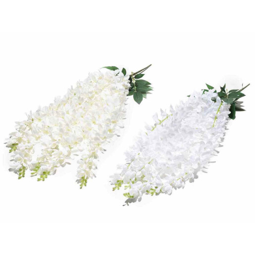 Set 2 ramuri cu flori artificiale albe crem 80 cm