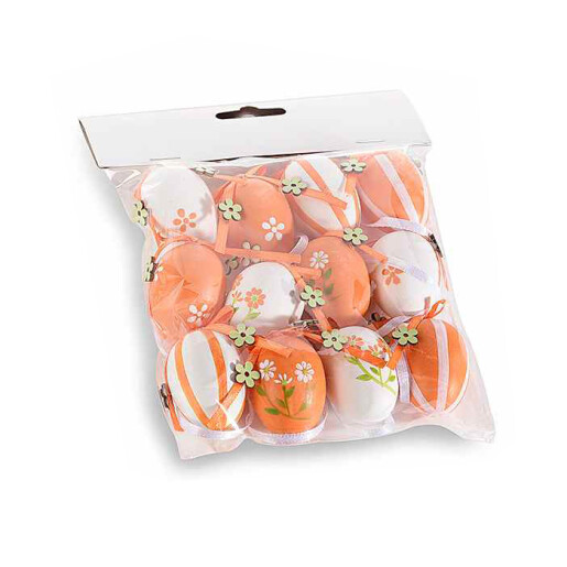 Set 12 oua decorative din plastic 76A 3x4 cm