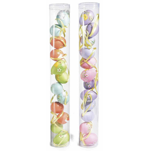 Set 24 oua decorative din plastic multicolor 21A 3x4 cm